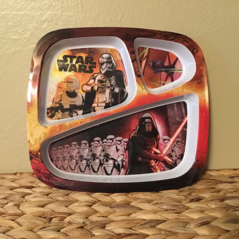 Star Wars Zak Designs White Divided Dinner Plate for kids